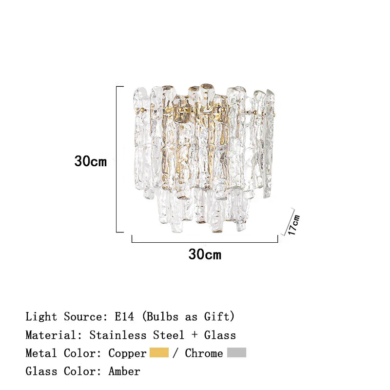 Afralia™ Icicle Glass Ceiling Pendant Light - Dimmable Dining Room Chandelier