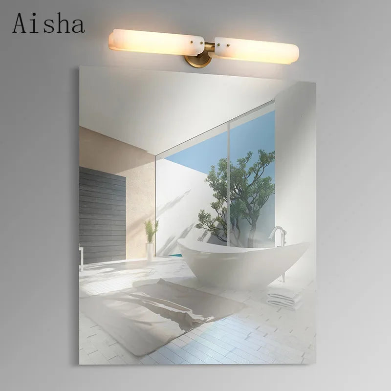 Afralia™ Copper Glass Wall Sconce Luxury Wall Lamp for Bedroom & Corridor