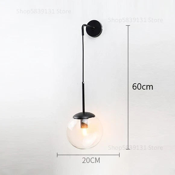 Afralia™ Glass Ball Wall Lamp - Nordic Retro LED Lighting Fixture