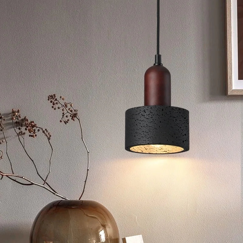 Afralia™ Black Travertine Pendant Light: Nordic Modern LED Hanging Lamp for Living Room & Bedroom