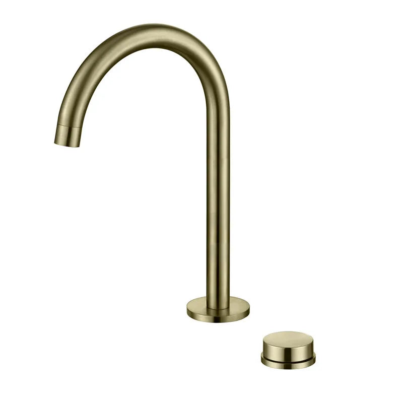 Afralia™ Brushed Gold Widespread Basin Faucet with 360 Rotation