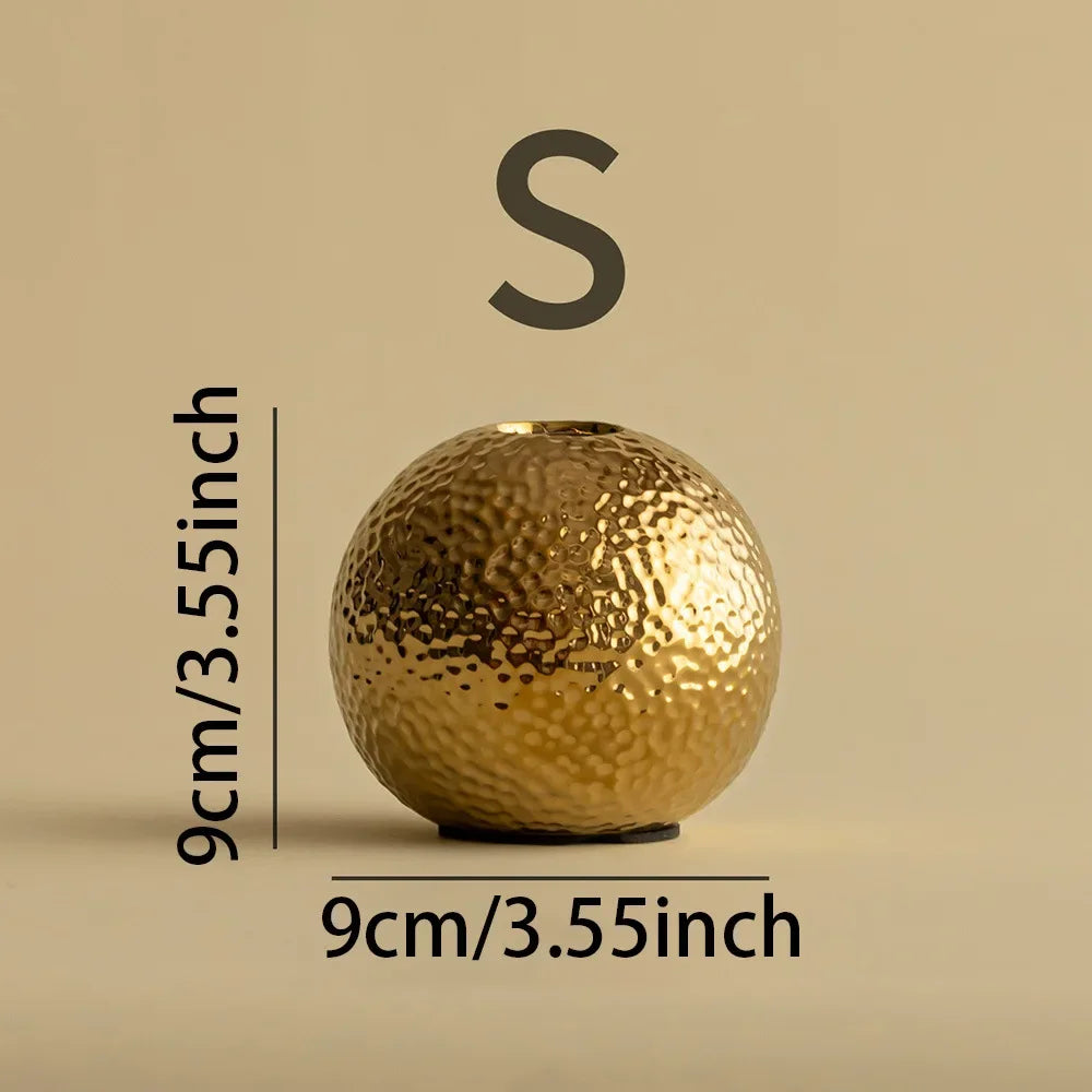 Afralia™ Ceramic Hammer Pattern Vase for Desk Decor and Flower Arrangement