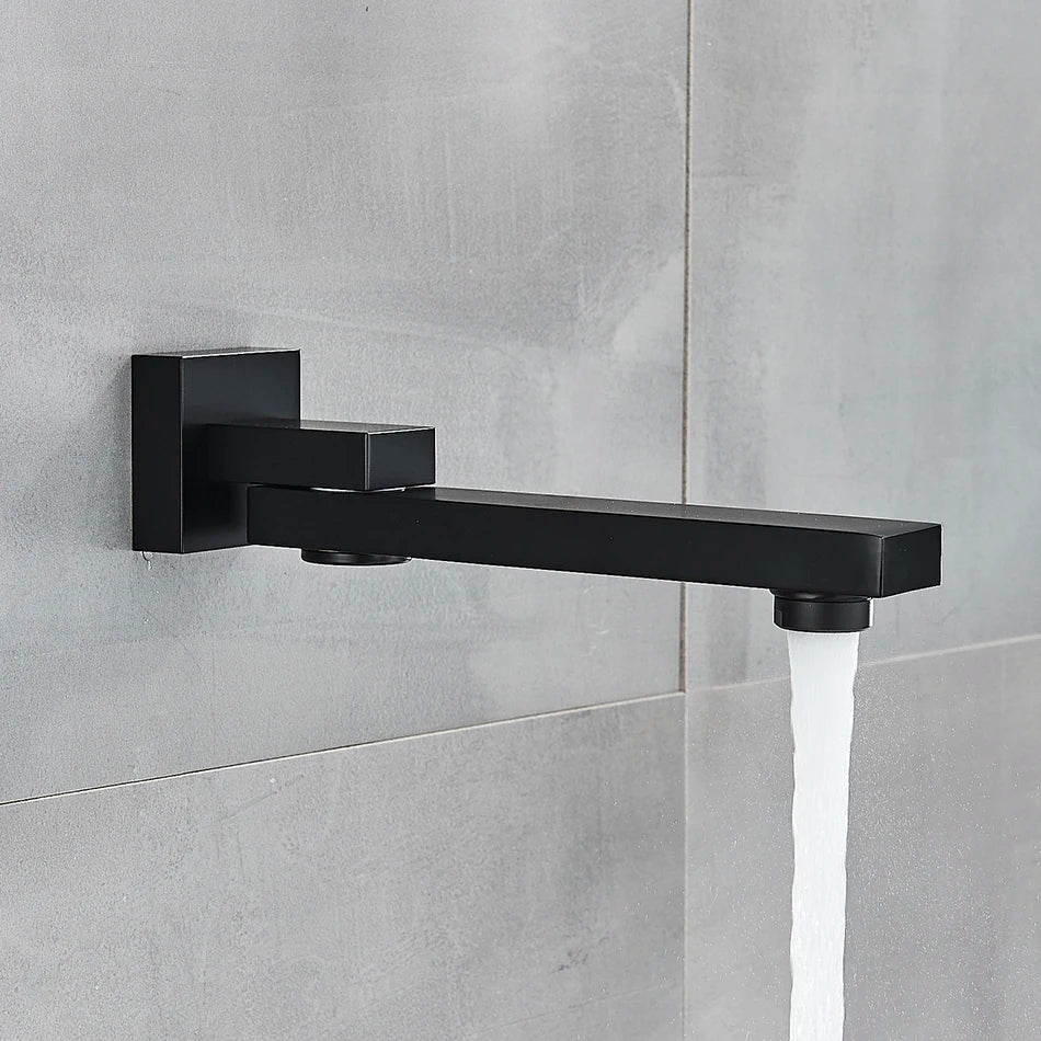 Afralia™ Brass Chrome/Black Bronze Swivel Shower Faucet Spout Wall Mount Bathroom Accessory
