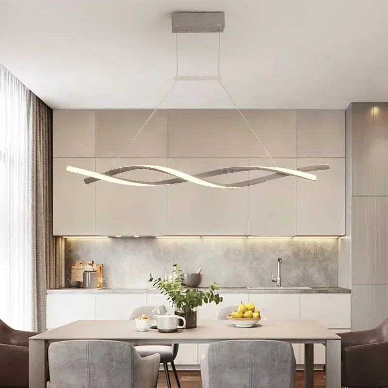 Afralia™ Modern Dimmable LED Pendant Lights for Kitchen Island Dining Chandelier