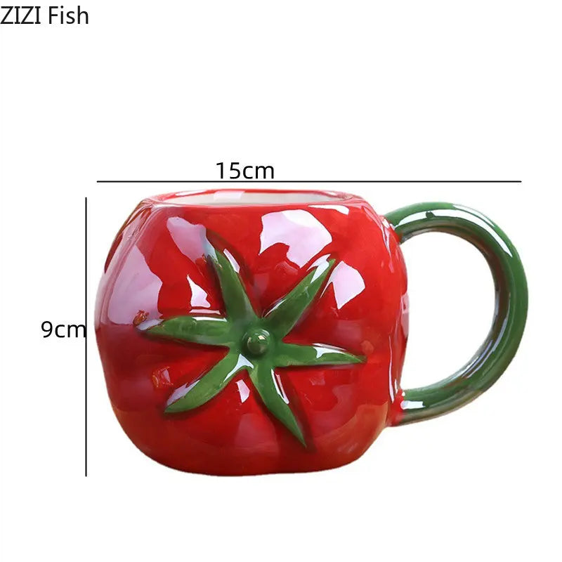 Afralia™ Colorful Fruit Ceramic Cup for Kids, Breakfast Milk Coffee Mug