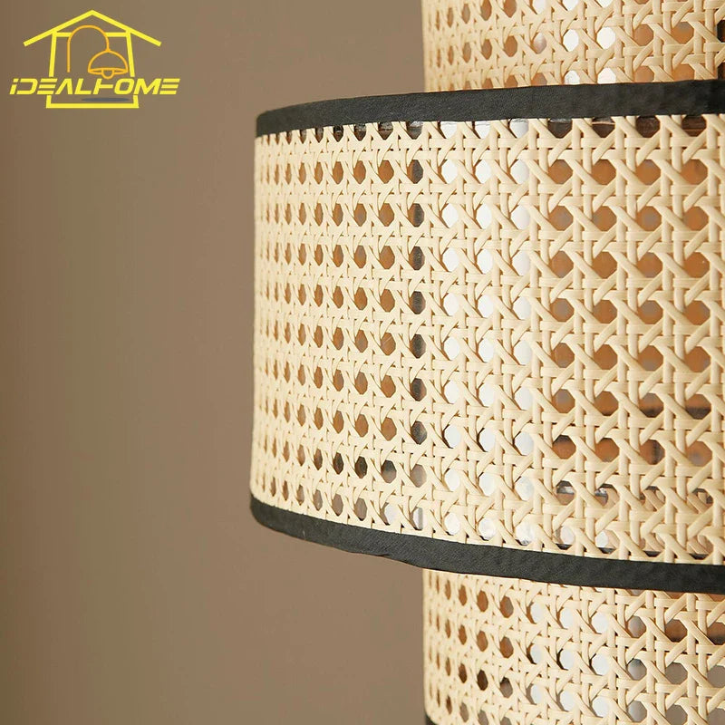 Afralia™ Rattan Weaving Zen Pendant Lights LED E27 Modern Lighting for Home Decor