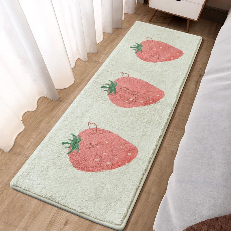 Afralia™ Lovely Rabbit Pink Bedside Rug for Girls Children Bed Room