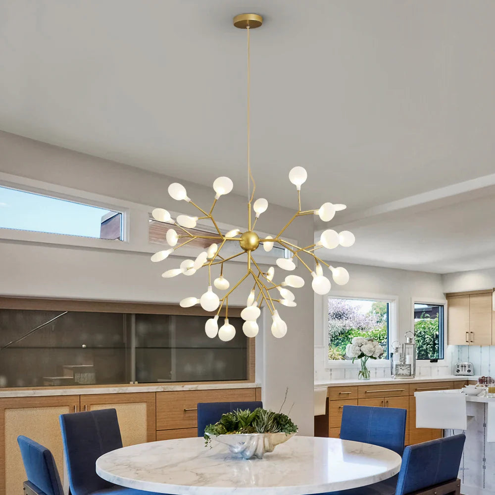 Afralia™ Firefly Ceiling Chandelier Pendant Lamp with G4 LED Lights for Home Décor