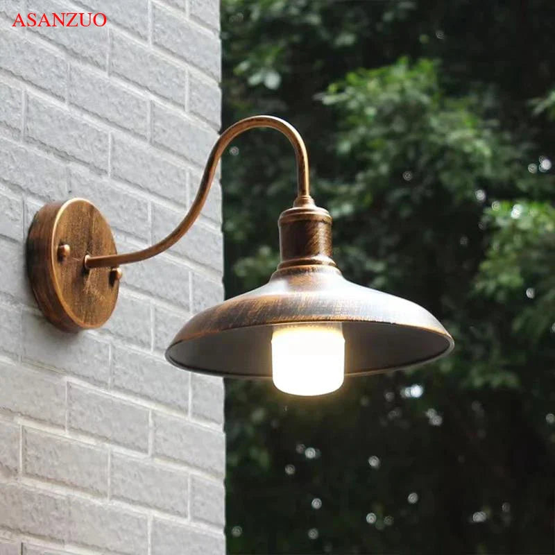 Afralia™ Outdoor Industrial Wall Light for Garden Villa Terrace Courtyard Balcony Wall Sco