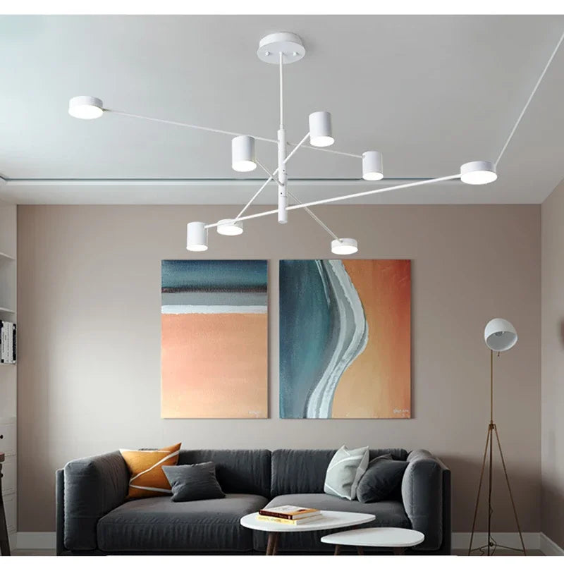 Afralia™ Modern Nordic Black Gold White LED Chandelier for Livingroom Bedroom