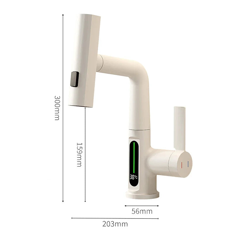 Afralia™ Digital Display Basin Faucet with Temperature Control