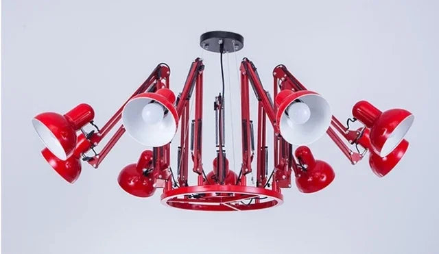 Afralia™ Industrial LED Pendant Light Spider Iron Hanging Chandelier Fixtures