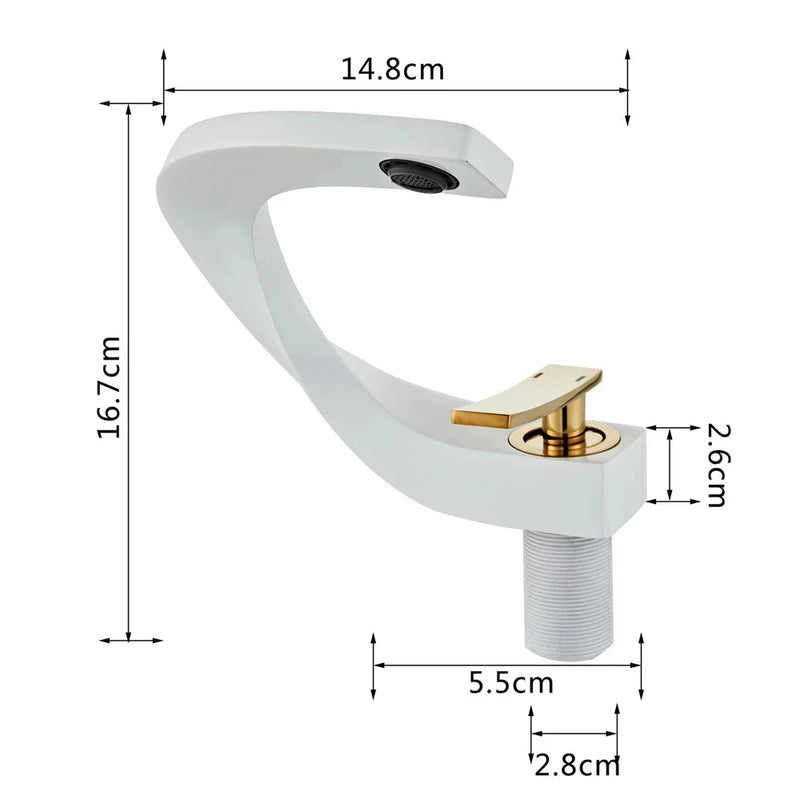 Afralia™ Basin Faucet Brushed Gold Mixer Tap Hot Cold Sink Faucet Chrome Black New