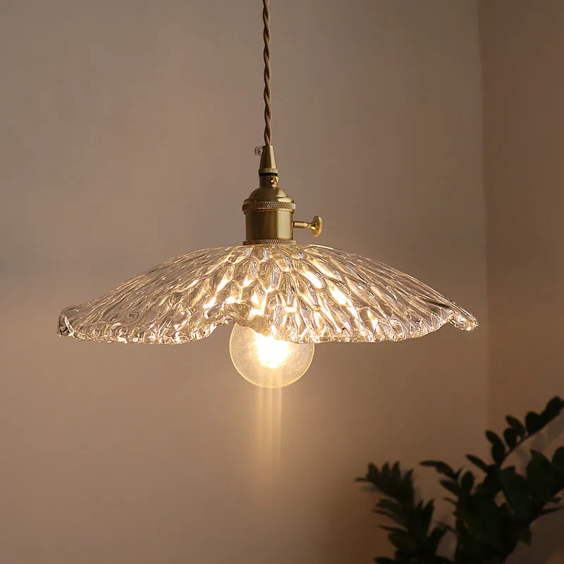 Afralia™ Green Glass LED Pendant Light - Nordic Modern Copper Luminaire Suspendu