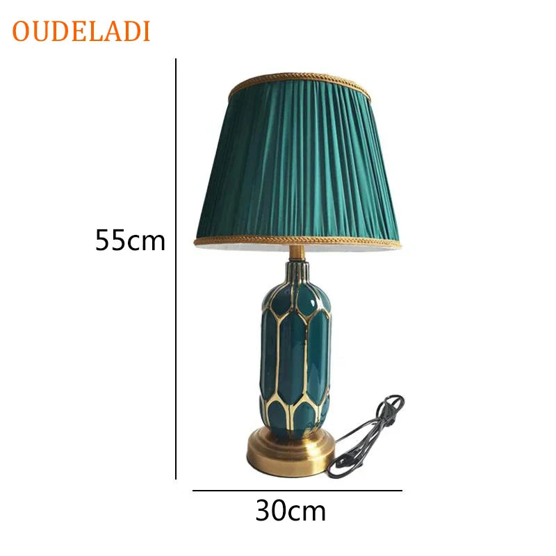 Afralia™ Blue Ceramic Table Lamp | Post Modern American Style | Bedroom Living Room Lighting