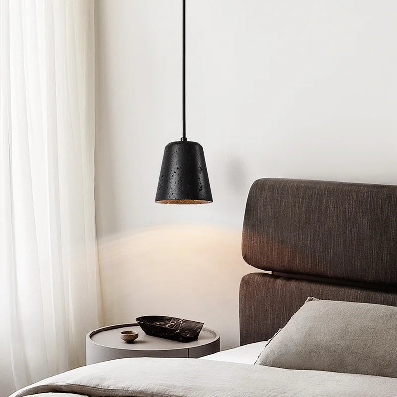Afralia™ Black Travertine Pendant Light - Nordic Minimalism LED Pendant Lamps for Living Dining Room