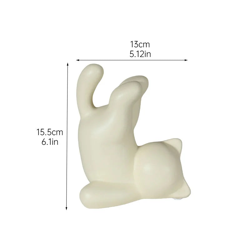 Afralia™ Yellow Yoga Cat Candle Holder Ceramic Aroma Diffuser Home Decoration