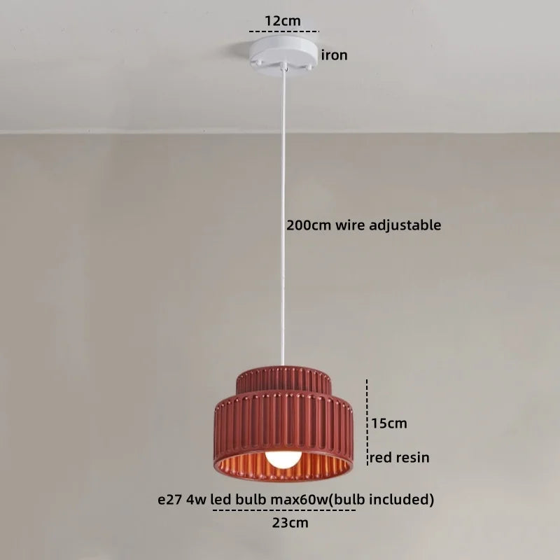 Afralia™ LED Pendant Lamp Nordic Modern Resin Hanging Light Fixtures Cream Color