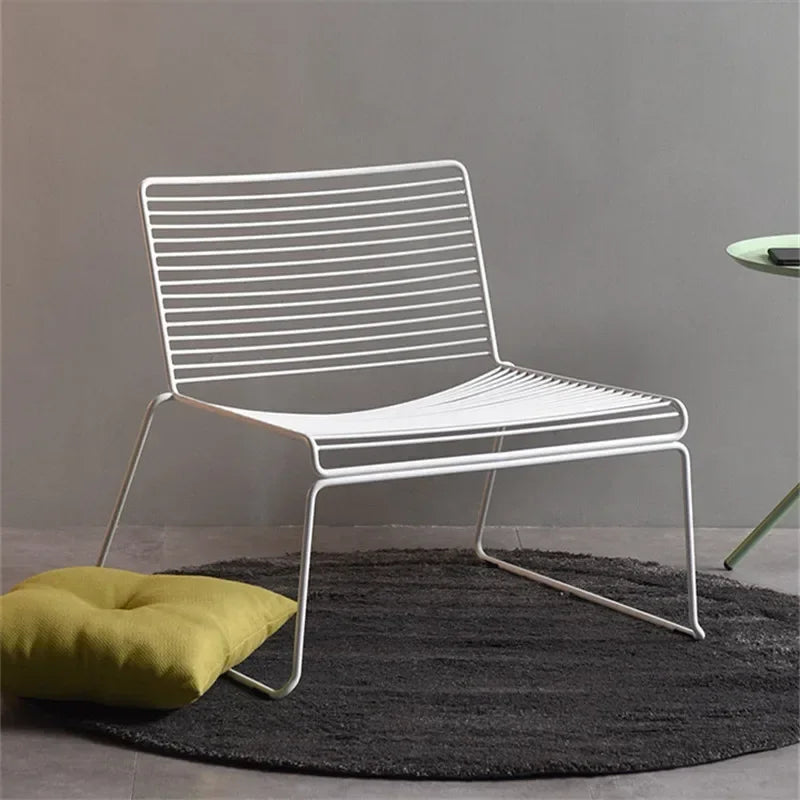 Afralia™ Nordic Iron Dining Chair: Creative Minimalist Design for Small Spaces