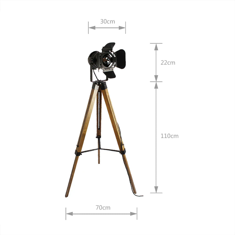 Afralia™ Tripod Wood Floor Lamp with Adjustable Height and Stylish Lampshade