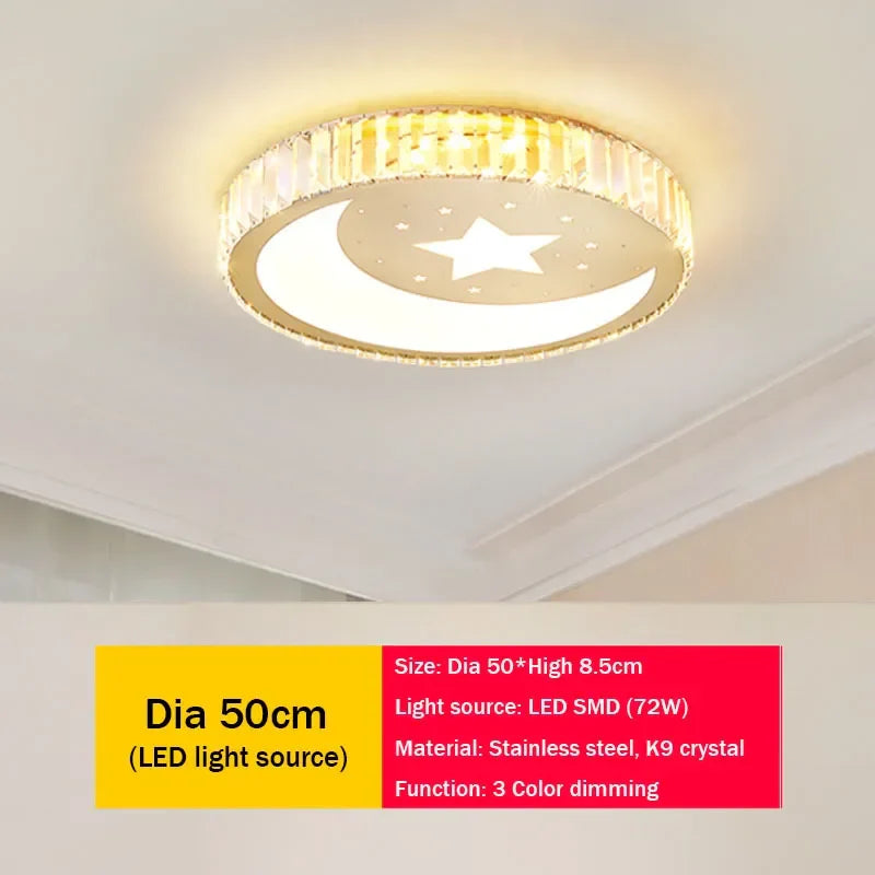 Afralia™ Luxury Crystal LED Ceiling Light for Modern Bedroom Ambiance