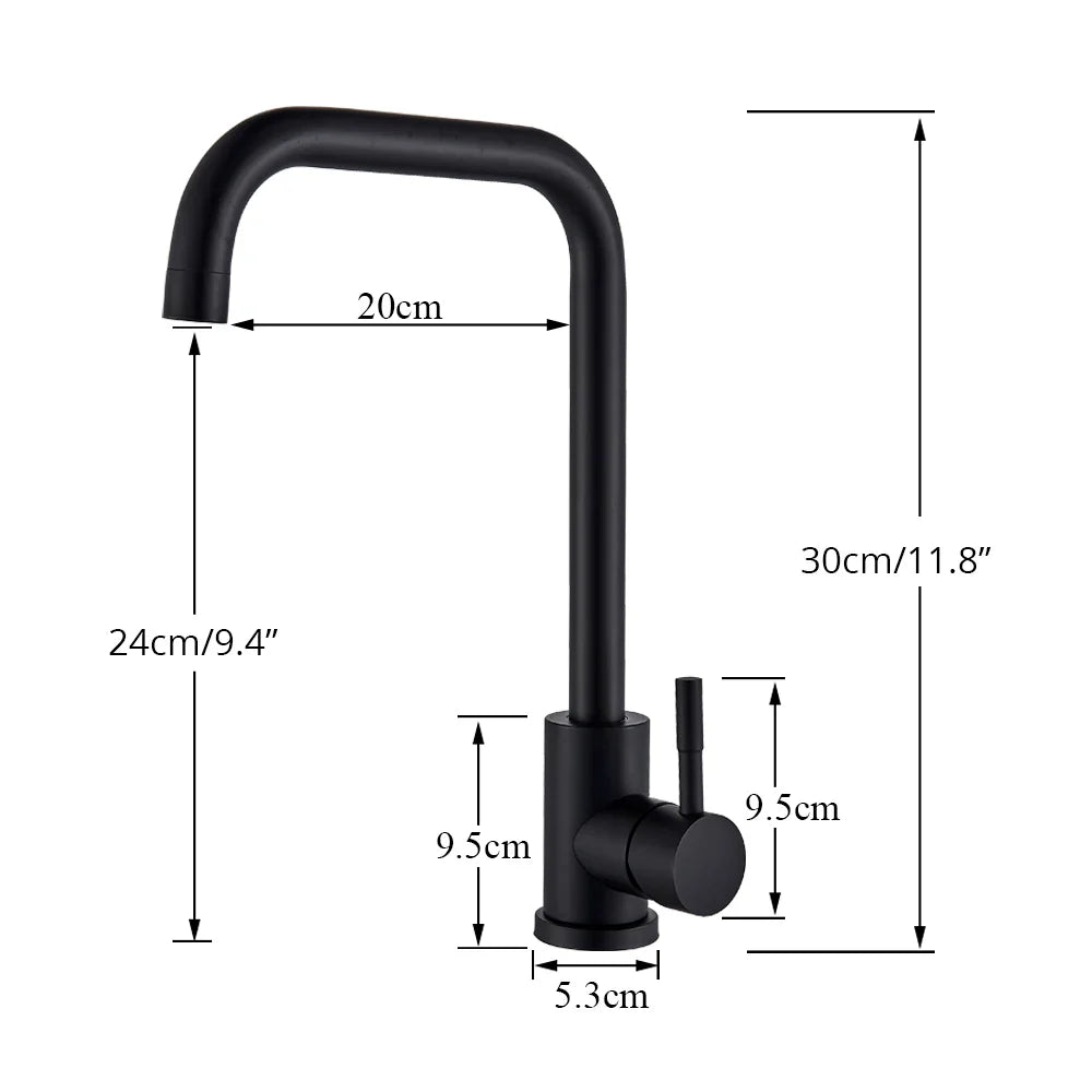 Afralia™ Kitchen Faucet Hot Cold Water Mixer - Matte Black/Brushed Nickel Kitchen Taps