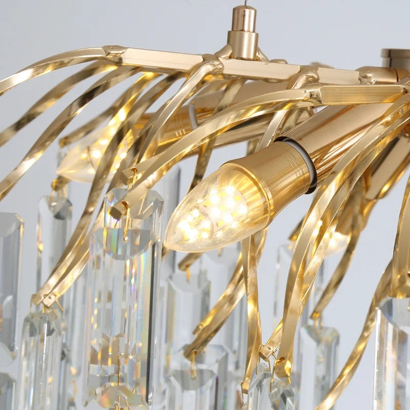 Afralia™ Crystal Pendant Chandelier for Living Room, Bedroom, and Dining Table