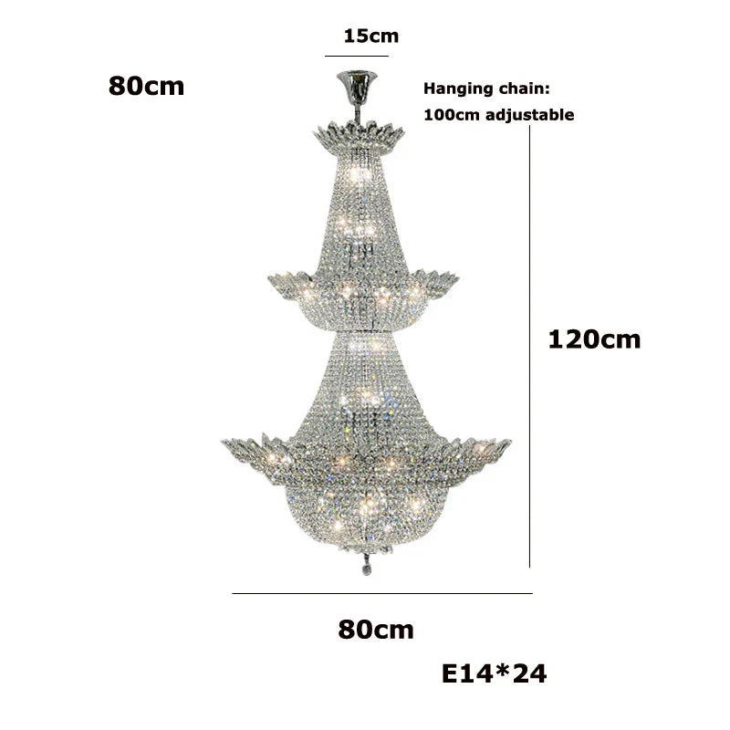Afralia™ K9 Crystal Gold Ceiling Chandelier - Trendy Chrome Lighting