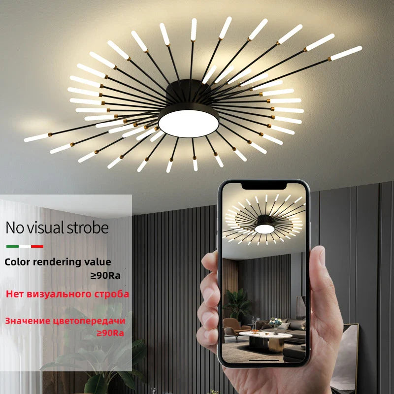 Afralia™ LED Firework Chandelier: Modern Nordic Living Room Bedroom Pendant Light Fixtures