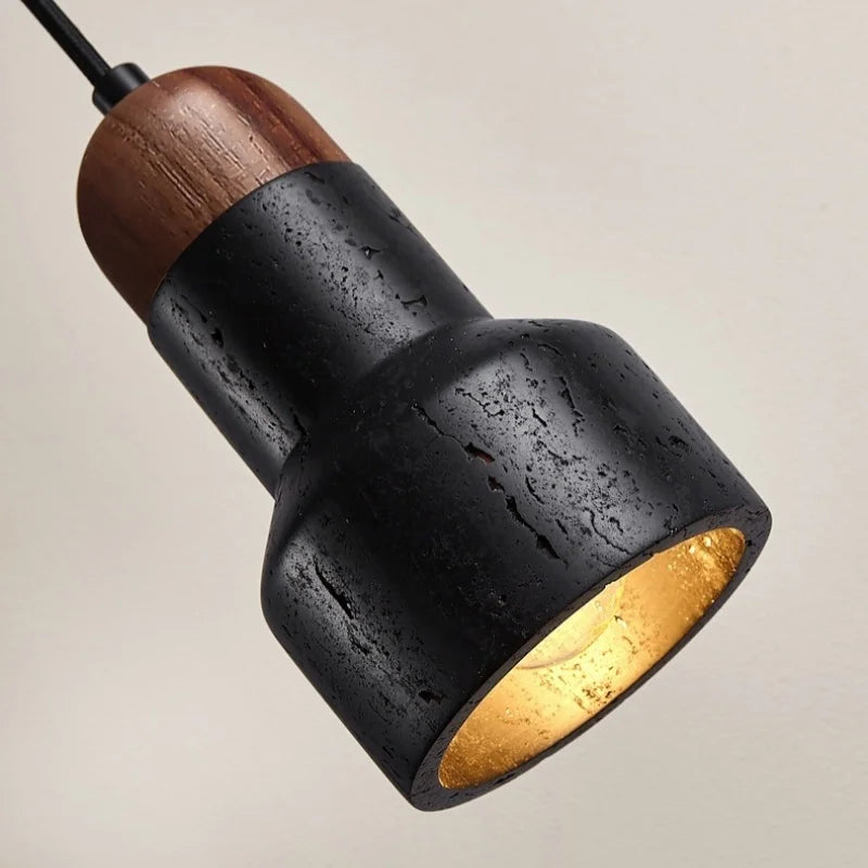 Afralia™ Black Stone LED Hanging Pendant Light for Modern Home Decor