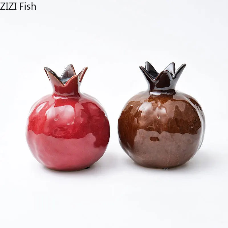 Afralia™ Porcelain Pomegranate Vase: Ceramic Table Decoration for Aesthetic Room Decor
