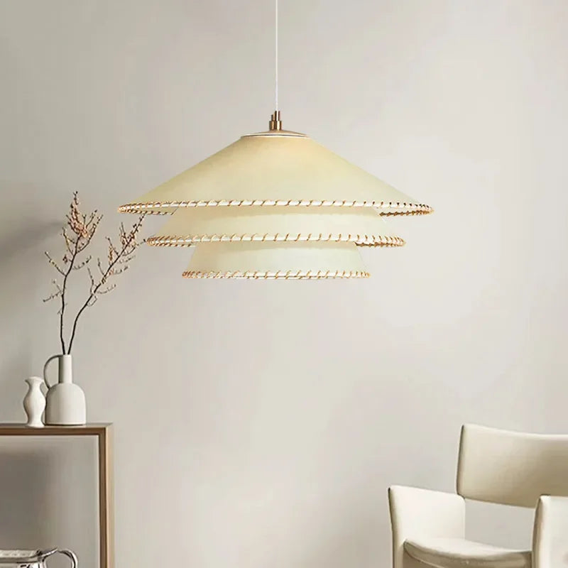 Afralia™ Nordic Parchment Pendant Lights: Minimalist Wabi Sabi Hanging Lamp for Home Decor