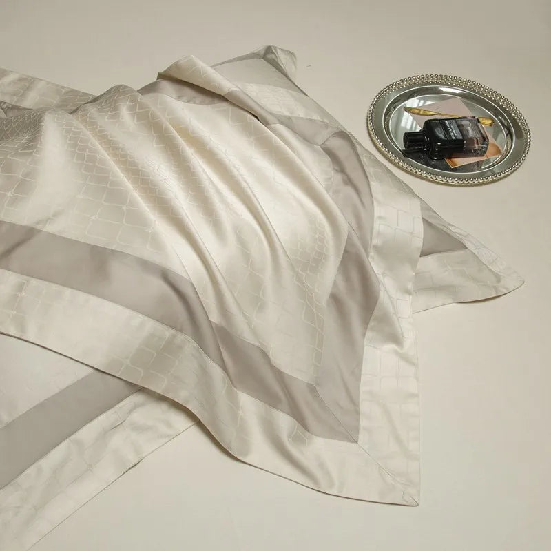 Afralia™ Soft Silky Jacquard Bedding Set - Duvet, Sheet, Pillowcase