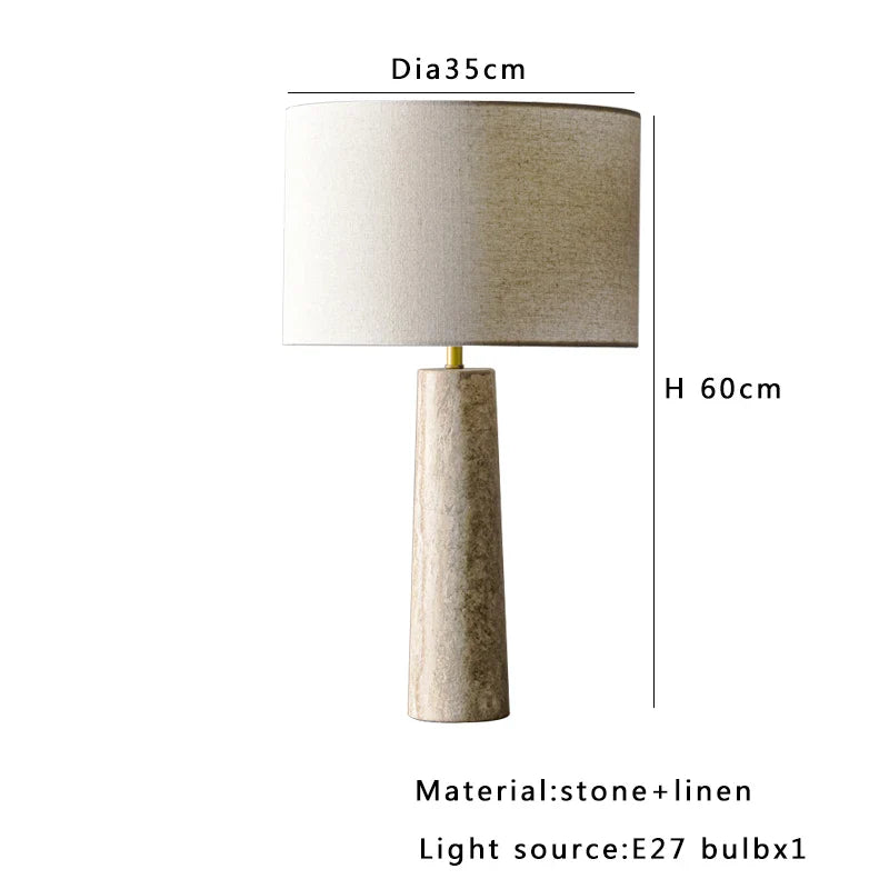 Afralia™ Classic Stone Table Lamp for Bedroom Nightstand and Living Room Decor