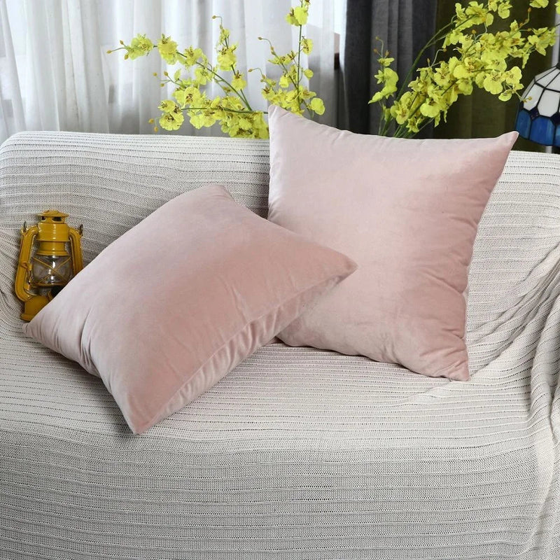 Afralia™ Velvet Luxury Cushion Cover 45x45cm Yellow Pink Gray Home Decor Sofa Throw