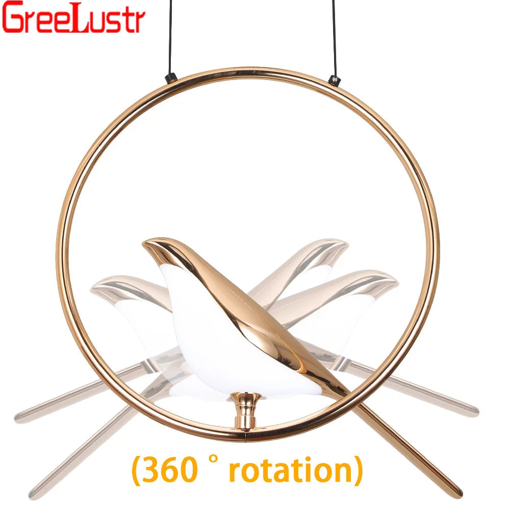Afralia™ Modern Art Bird LED Pendant Lamp for Entryway Bedroom