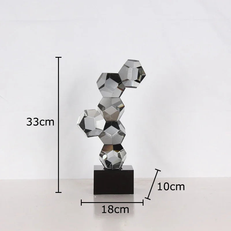 Afralia™ Geometric Crystal Ball Desk Ornament: Abstract Crafts Crystal Artwork for Aesthetic Room Decor