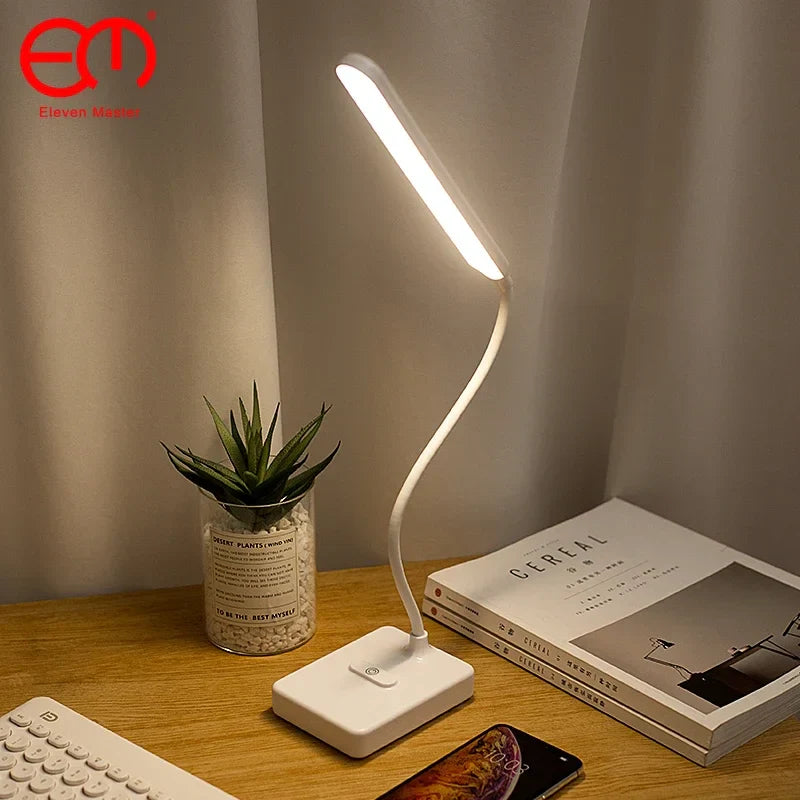 Afralia™ LED Foldable Desk Lamp with 3-Level Color & Touch Dimmable Light