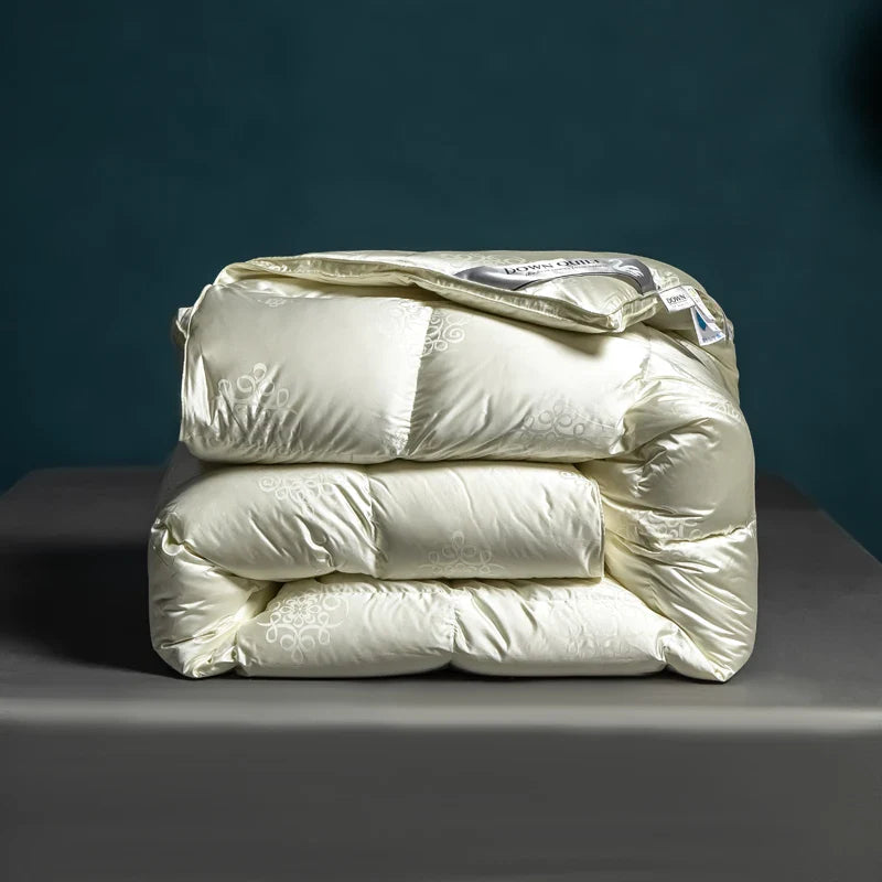 Afralia™ Luxe Goose/Duck Down Quilt: Fluffy Cozy Warmth, Queen King Size