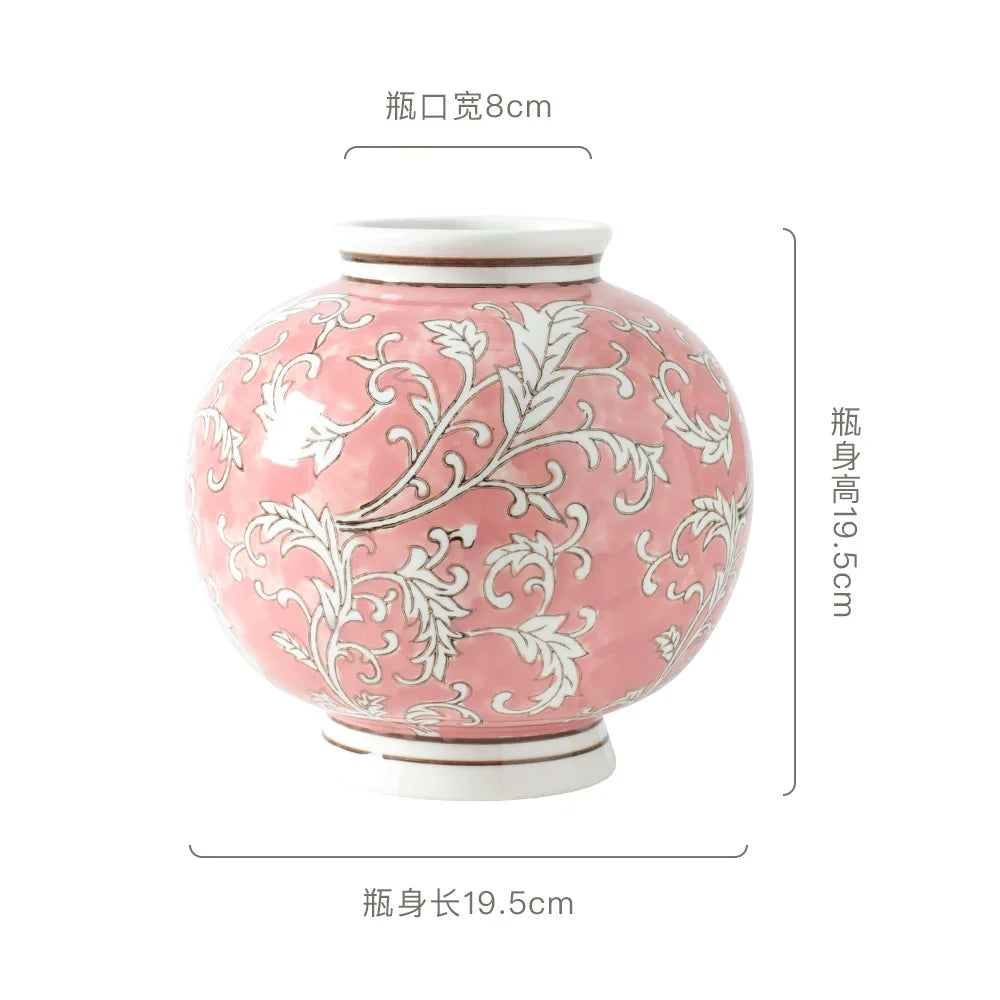 Afralia™ Blue White Porcelain Vase Chinese Retro Home Decor Flower Vase