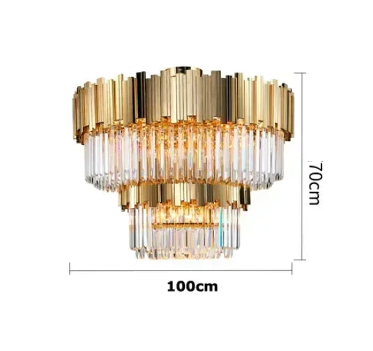 Afralia™ Golden Crystal Ceiling Light for Modern Living Room and Dining Room