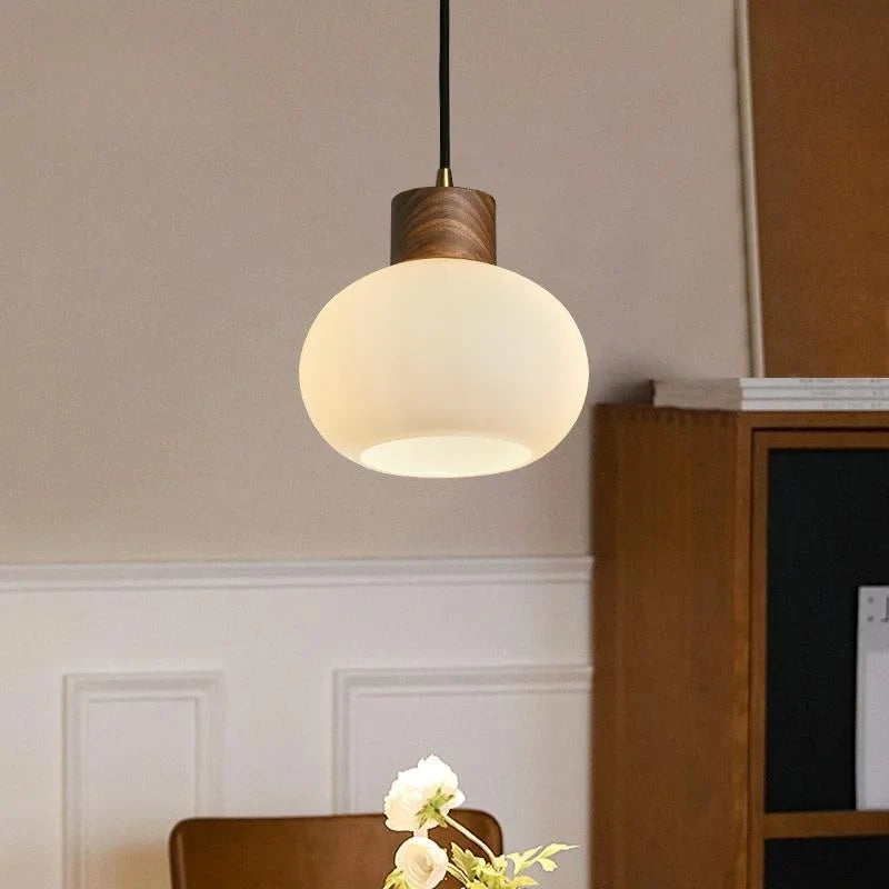 Afralia™ White Glass LED Pendant Lights for Modern Minimalist Decoration