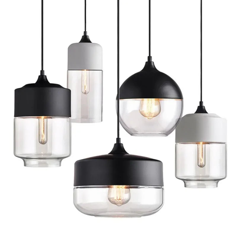 Afralia™ Black Glass Pendant Light Fixture for Modern Indoor Decor & Dining Room