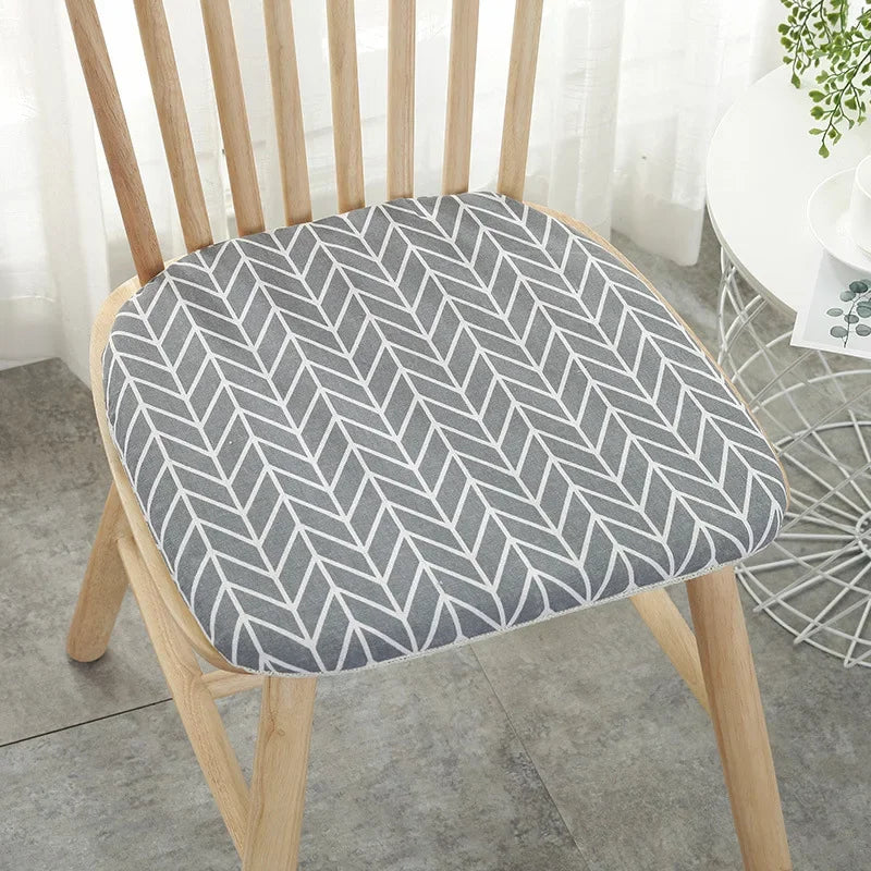 Afralia™ Cotton Hemp Dining Chair Cushion - Nordic Print, Non-Slip, Comfortable Office & Living Decor