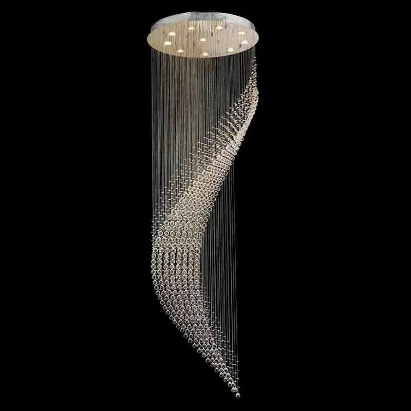 Afralia™ Crystal Spiral LED Chandelier for Foyer Dining Room Stair Light