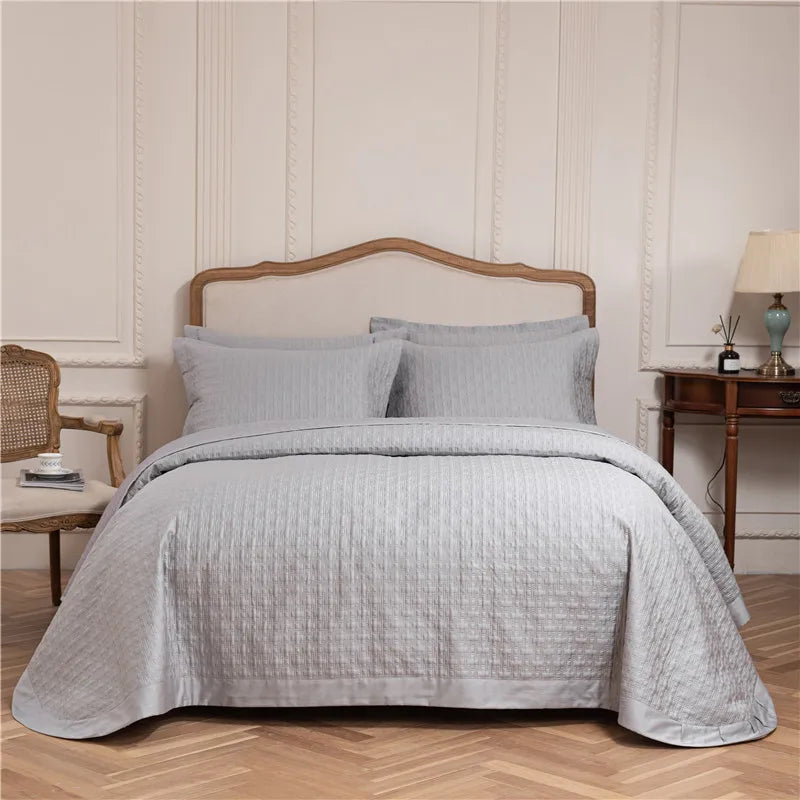 Afralia™ Egyptian Cotton Quilt Set, Reversible Bedspread, Luxe Coverlet, 3Pcs