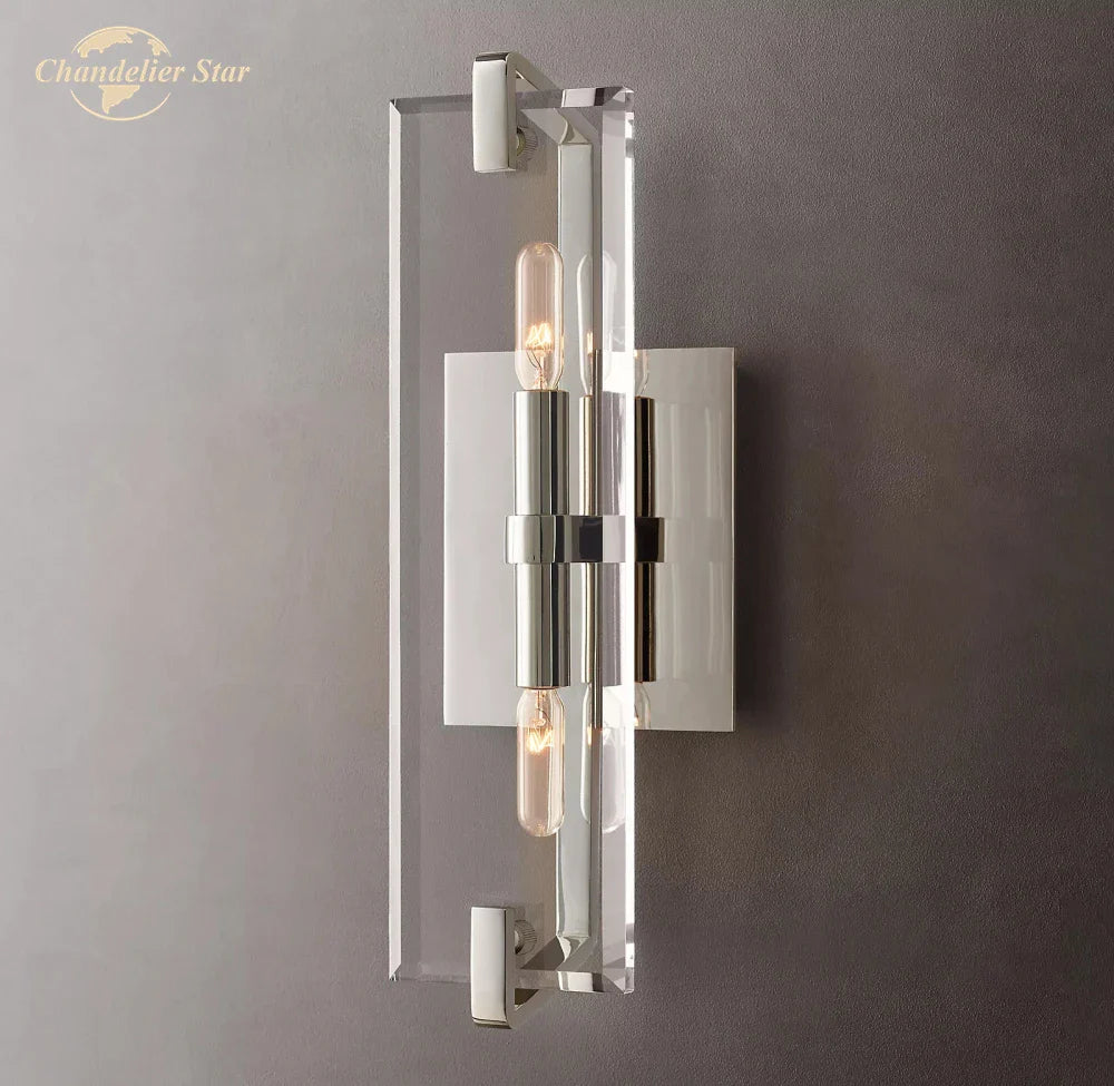 Afralia™ Modern Glass Wall Sconces | Marbuzet Linear Bedroom Living Room Lighting