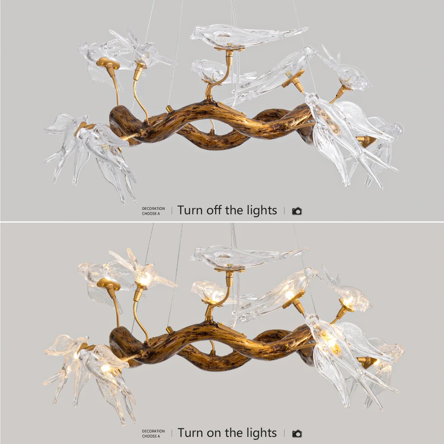 Afralia™ Swallow Branch Chandelier: Luxury Dining Room Living Room Designer Pendant Lamp