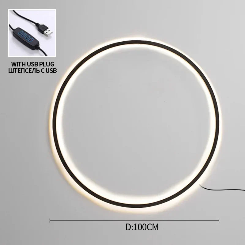 Afralia™ Nordic Ring LED Wall Lamp Modern Sconce for Living Room Bedroom Hallway
