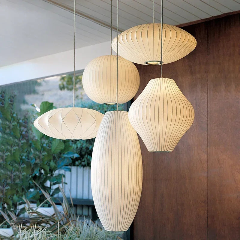 Afralia™ Silk LED Pendant Lamp: Elegant Lighting for Living Room, Hotel, and Restaurant